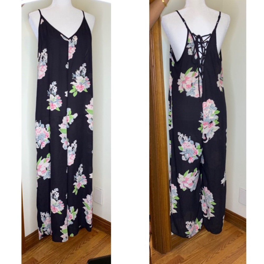 Floral Jumpsuit with Strappy Back